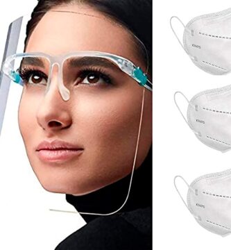 Caretas Faciales Protectoras de Ojos, Nariz y Boca con Cómoda Forma de Lentes, Totalmente Transparente